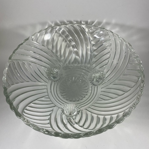 Vintage Other - Depression glass swirl Spiral Optic glass dish